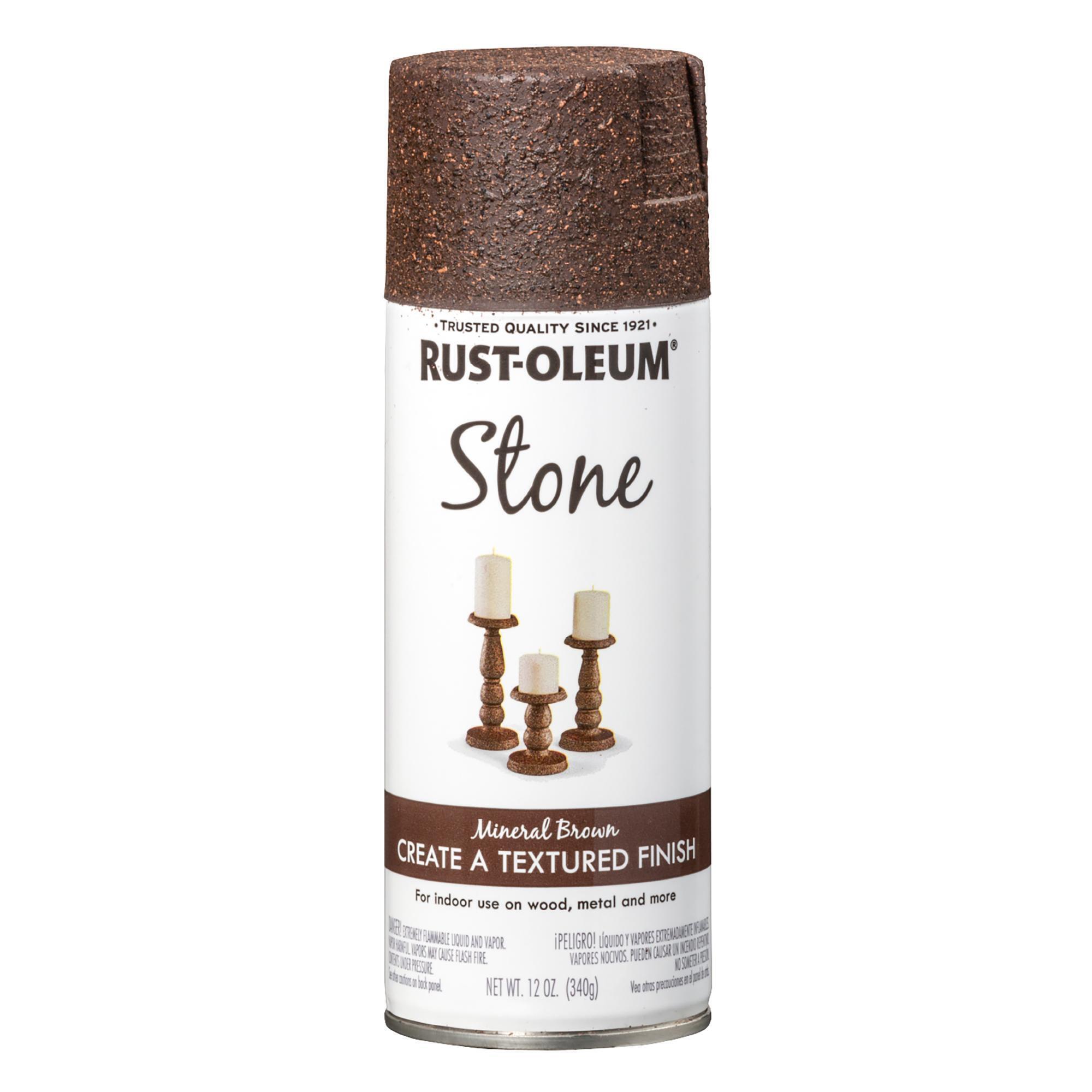 Rust-Oleum Stone Textured Spray Paint — Mineral Brown, 12 Oz. Cans, 6-Pack, Model# 342731DS